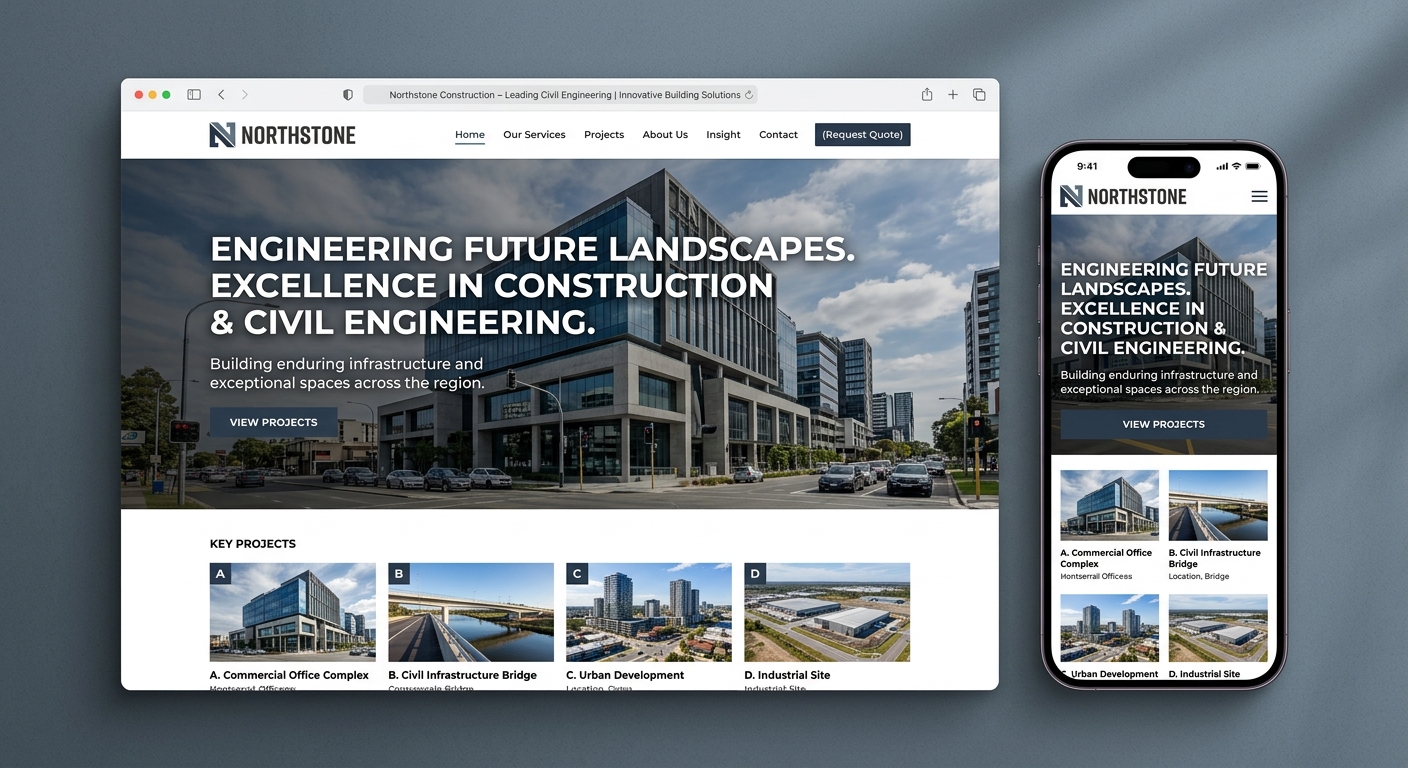 Northstone Construction website mockup